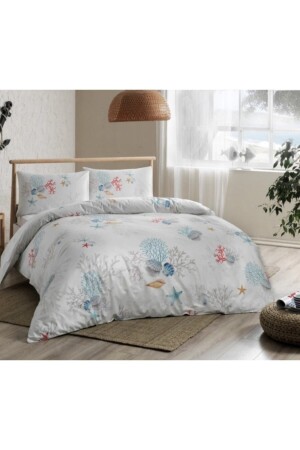 MNZ-Ranforce Coral Single Turquoise Duvet Cover Set TAÇ. 01760 - Taç