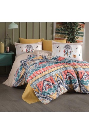 MNZ-Ranforce Duvet Cover Set Boho V1 Beige BOHO V1 Ç. K. N. T - Clasy