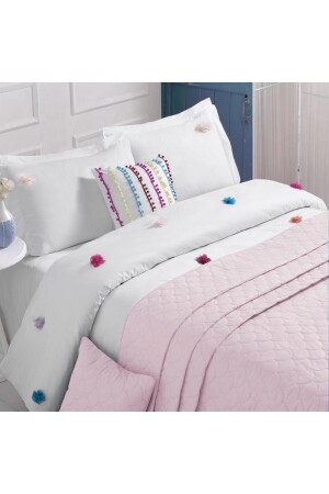 MNZ-Ranforce كوالتة ملابس السرير مزدوجة مجموعة وردي - Luoca Patisca