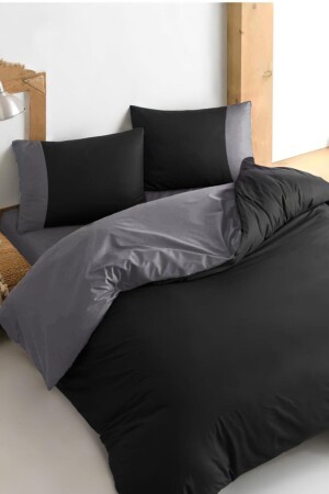 MNZ-Ranforce Sheet Elastic Double Double Sideed Duvet Cover Set سوداء - Always