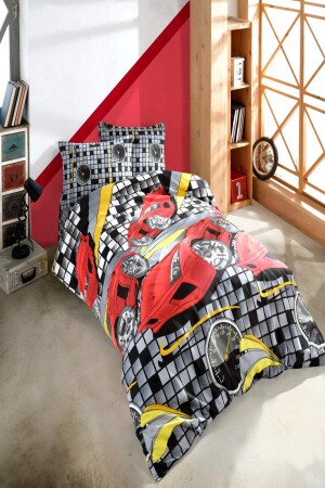 MNZ-Ranforce Speed Red Single Duvet Cover Set NWH-0377 - Like&Buy