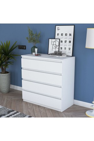 MNZ-Rani Be102 ملابس 4 جرابات غرفة نوم غرفة الأطفال أبيض 91 × 80 سم 1892 - Rani Mobilya