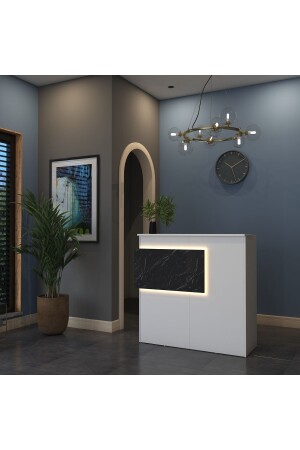 MNZ-Rani MA102 الترحيب معداد LED مضيء الجانب معداد أبيض - الرخام نمط 2929 - Rani Mobilya