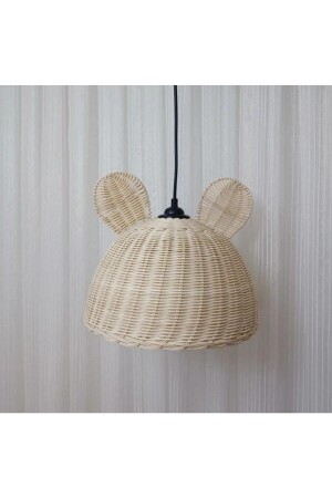 MNZ-Rattan Bamboo Wicker Ear Chandelier - Dekorattan