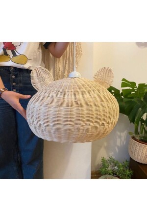MNZ-Rattan Koala Chandelier 35 سم قطر KumruAvize0011 - kumru by saadet & fatma