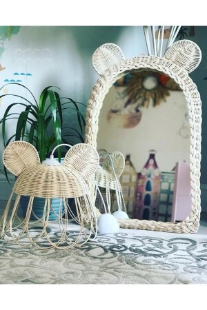 MNZ-Rattan Open Mirror شاندليير HE024MA - HEMA BAMBU