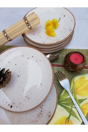 MNZ-Reactive 46 كريم كيك لوحة مجموعة 01984 - Tulü Porselen