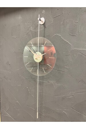 MNZ-Real Chrome Gravity 40 Cm الفضة، المكسبات الزخرفية الحديثة المعدة والزجاج تصميم ساعة الجدار Meta-040120002 - MetaQuartz Aksesuar