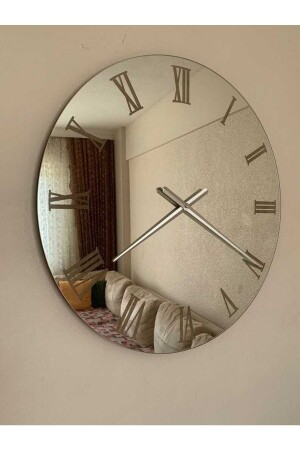 ساعة جدارية مزينة MNZ-Real Mirrored Decorative Wall Clock (40 سم) L6 - harika crown