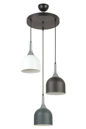 غرفة المعيشة من التصميم الحديث من MNZ-Reina مطبخ - مقهى غرفة المعيشة الفضة التفصيل الأبيض الأنتراكيت الأسود اللون 3-قطع الشنابل - Modavize