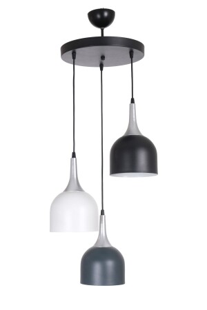 المطبخ من نوع MNZ-Reina غرفة المعيشة الرمادية القاعدة البيضاء الأنتراكيت الأسود اللون 3-قطع الشنابل REE374 - Fer Avize