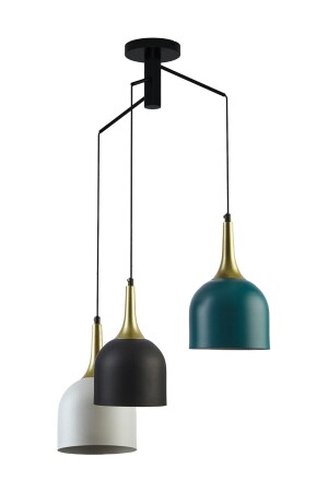 MNZ-Reina لون الأسود الجسم القضية الأصلية مزيج مصباح العصا المعدنية مقهى - المطبخ 3 قطع شمعة REİNAA13 - Fer Avize