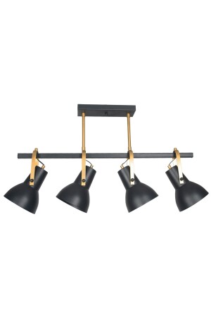 MNZ-Relax تصميم معدني حديث اللون الأسود الذهب التفاصيل الديكورية الكافي-المطبخ معلق مصباح صف من 4 شمعدان RLX232 - Fer Avize