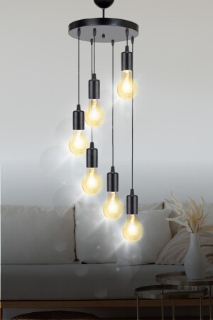 MNZ-Reto 6-piece مصباح معلق خاص - غرفة النوم - غرفة المعيشة - المطبخ - القاعة RET-O6 - VEDA AVİZE