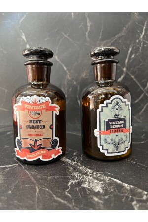 قنينة MNZ-Retro 125 مل من الكوب الزجاجي الملون بالألمبار مع علامات 2 LKŞ01 - COLDBREWTREND