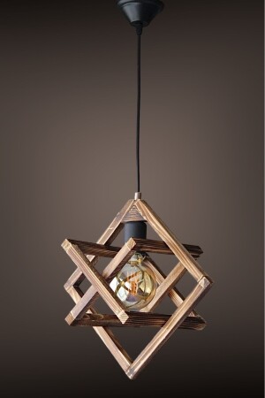 MNZ-Retro Antique Black Single Wooden Candlelier CS-103 - ONUR AVİZE