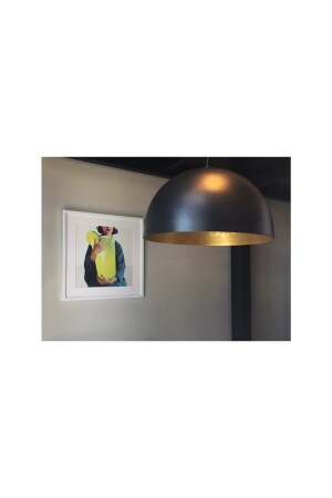 MNZ-Retro Black Inside Yellow Metal Pendant Lamp قمرة 40 سم RT6041 - Rsylight