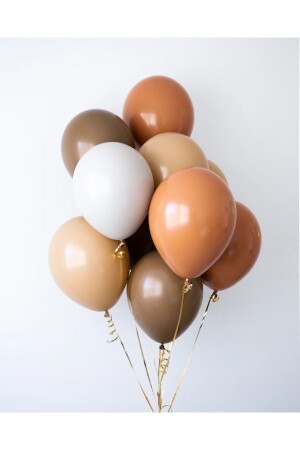 MNZ-Retro Brown Colors بالونات 10 قطع - Partifabrik