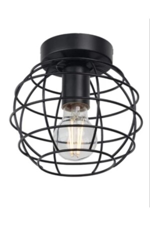 MNZ-Retro Metal Black Ceiling Plofioner قفس واحد مصباح واحد مصباح RYS00072 - Rsylight
