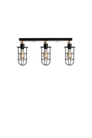 MNZ-Retro Metal Decorative Rustic Black 3-piece متحرك مضرب معلق متحرك W:60 سم RYS9019022 - Rsylight