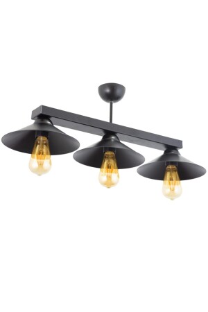 MNZ-Retro نموذج الروستيك المعدني ثلاثي الأسود Profonier Chandelier LMBDR3543BLK - Lambadar