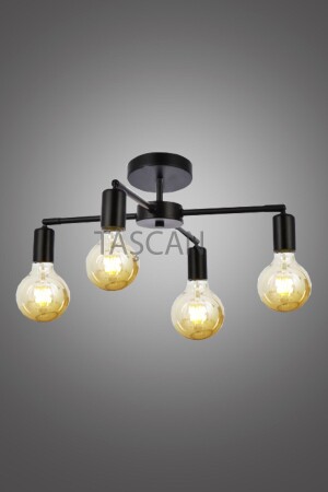 MNZ-Retro Scorpion الحديثة 4 قطع أسود سقفية شمعة 3204 04 0100 08 00 - Taşcan Aydınlatma