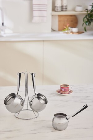 MNZ-Revna 3 قطع طاسة القهوة مع موقف - Karaca