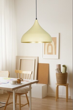 MNZ-Reyes عصرية ريترو كريم ملونة المعدن مصباح العلق كافي - المطبخ واحد شمعة reyesTEKLİ - Fer Avize