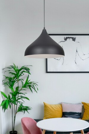 MNZ-Reyes تصميم خاص كافيه - المطبخ نموذج المعدات الأسود ضوء اللوم واحد شمعة reyesTEKLİ - Fer Avize