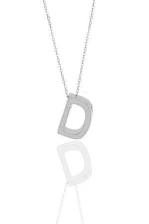 MNZ-Rhodium الفضي ثلاثي الأبعاد الحد الأدنى D حرف العنق SGTL11181 - Söğütlü Silver