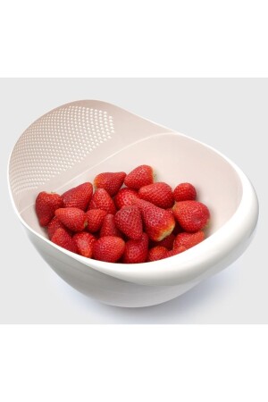 مُسحّر (MNZ-Rice Strainer) ومُسحّر (Multi-Purpose Strainer) 3 ملازم (White) - Üçsan Plastik