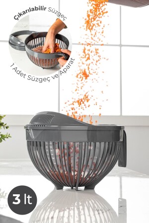 MNZ-Rice Strainer Strainer غسيل الغسيل الغذائي متعدد الأغراض وغسيل المعكرونة 3 لتر انتراكيت TYC00558731240 - Vienev