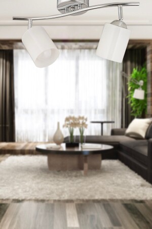 MNZ-Riley 2-Lite Chrome Spot Glass مرسى عصري المطبخ غرفة المعيشة طلاء الشنادل 3628-2B-CH - Apliqa