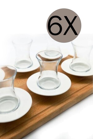 (MNZ-Rita) لوحة شاي البورتسلان مجموعة من 6 - Bonna Porselen