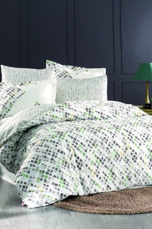 مجموعة غطاء مزدوجة من غطاء MNZ-Rithym Poplin - EFB-RTL-HBY-ÇKPNVR-RTHYM الخضراء - Hobby