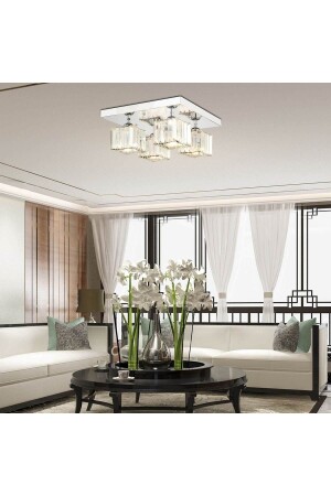 MNZ-RİVİA 4 قطع كروم ملصقة حجر المطبخ غرفة المعيشة شمعة 3416-04-CH - Apliqa