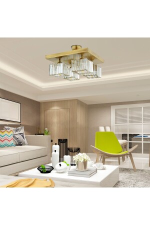 MNZ-Rivia 4-piece قديم السقف الكريستال والحجر تصميم عصري غرفة المعيشة الكريستال شمعة 3416-04-FR - Apliqa