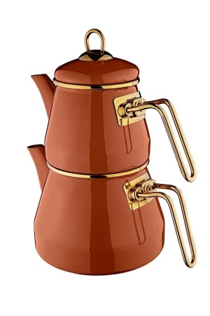 MNZ-Robin Teapot Set كيراميول بامبوم R4398 ROBİN TEAKPOT CARAMEL - Bambum