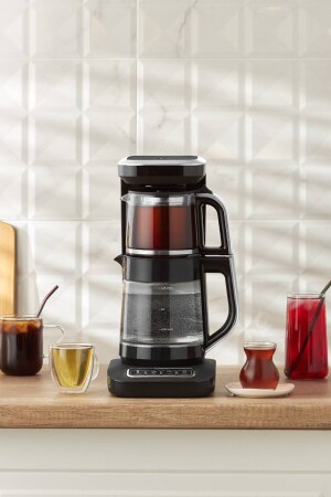 MNZ-Robotea Pro 4 في 1 كوبات الشاي الكلامية مشينة كروم الأسود - Karaca