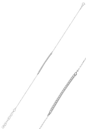 النموذج من طراز MNZ-Rod زيركون الحجر الروديوم المغطاة بالفضة سوار Sgtl10092rhode SGTL10092 - Söğütlü Silver