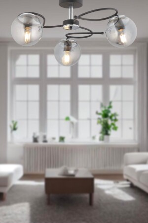 MNZ-Rodonit 3-piece Black Chrome مدخن الزجاج مصباح اللباس الحديث غرفة نوم صالة الاحتفالية غرفة المعيشة الرائعة 3952-03-CH-BL - Apliqa