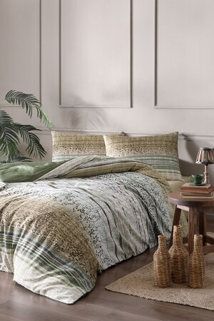 MNZ-Roheline Soft Life مضاعفة ساتن غطاء غطاء مجموعة خضراء PR-EVTEKSTILI-54743001327 - Özdilek