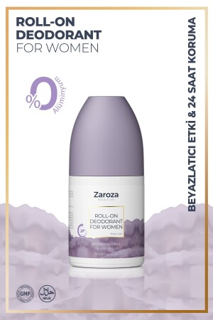 MNZ-Roll على الأبيض فعالة 24 ساعة حماية الألومنيوم خالية من النساء 75 مل - Zaroza