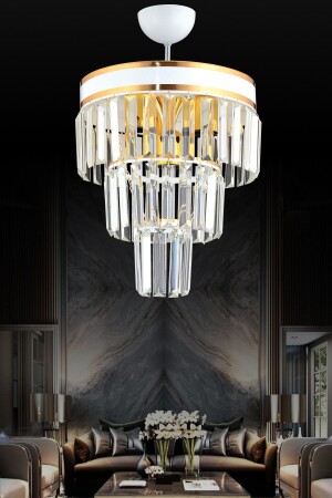 MNZ-Roma 4-قسم أبيض إلى ذهب زجاجي الحجر الذهب 30' شمعة حديثة s455746 - Docklight