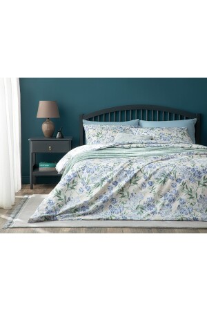 MNZ-Romantic Bloom Easy-Iron Single Duvet Cover Set 160x220 سم زرقاء 10037956 - English Home