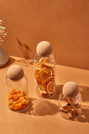 جرة زجاجية من قمة MNZ-Romelu مع غطاء الفخار ومجموعة العطور Fma023326 3 قطع-500 ML-800 ML-1200 ML - Perotti