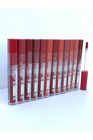 MNZ-Rose عارية جديدة الأزياء 12 قطعة دائمة رقيقة ليبستيك سلسلة - Roesıa Rose Cosmetics