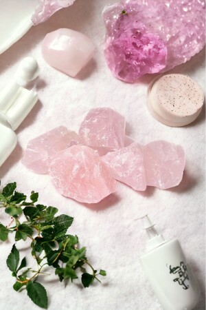 MNZ-Rose Quartz Stone 1 Piece 100% طبيعي خام كريستال الحب حجر 30 جرام - Let'scrub