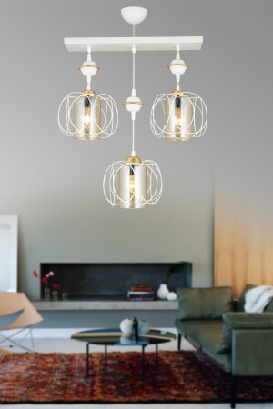 MNZ-Row من الأبيض 3-قطع الصافير إلى أسفل المواجهة للفخامة الشنابل 5069 - KARDELEN AYDINLATMA AVİZE