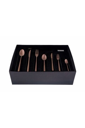 MNZ-Roxen Copper Fork Spoon Knife Set 84 قطعة 04FST002291 - Porland